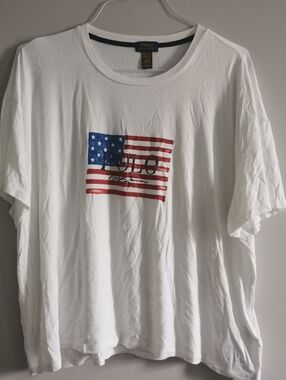 (3/$12) - Polo Ralph Lauren Womens Short Sleeve Shirt. White XL.